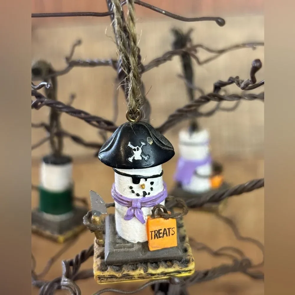 S'mores Halloween Pumpkin Tree 5 Miniature Ornaments JC Penney **Sound Works!